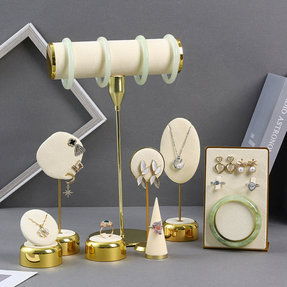 Jewelry Rack Metal Super Fiber Highend Splicing Jewelry Props For Ring Necklace Bracelet Pendant