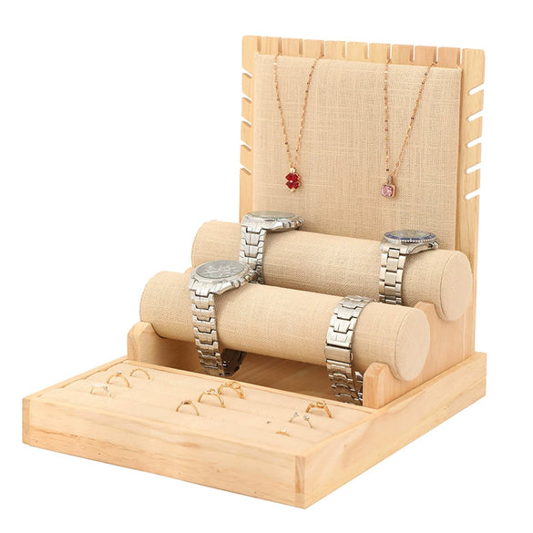 Jewelry Rack Solid Wood Multiuse Display For Ring Bracelet Necklace