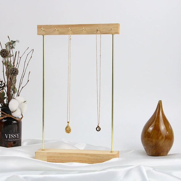 Jewelry Rack Wooden Square Round Tshaped Display Stand For Necklaces And Bracelets
