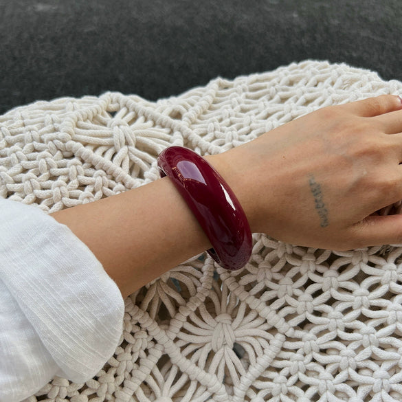 Jewelry Resin Elastic Bracelet Vintage Geometric Handmade Asymmetrical Shaped