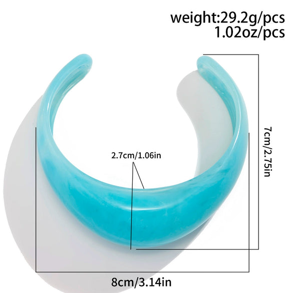 Jewelry Resin Geometric Exaggerated Irregular Halo Wide Open Bracelet Polish