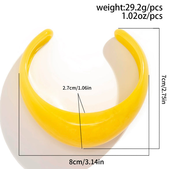 Jewelry Resin Geometric Exaggerated Irregular Halo Wide Open Bracelet Polish