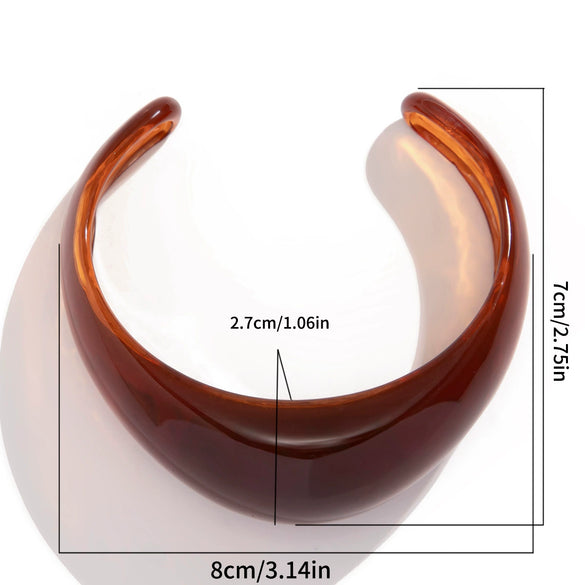 Jewelry Resin Geometric Exaggerated Irregular Halo Wide Open Bracelet Polish