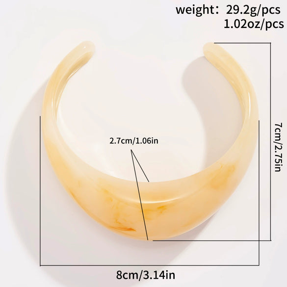 Jewelry Resin Geometric Exaggerated Irregular Halo Wide Open Bracelet Polish