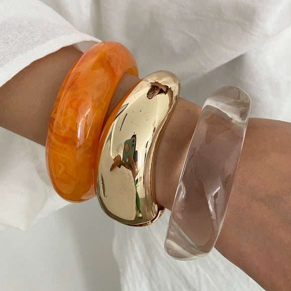 Jewelry Resin Geometric Glossy Light Luxury Elegant Polish Bracelet For Women