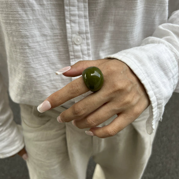 Jewelry Resin Geometric Handmade Ring For Women
