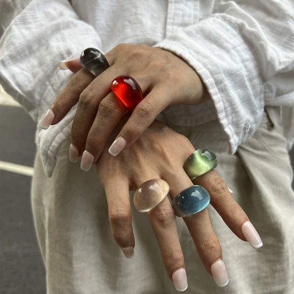 Jewelry Resin Geometric Handmade Ring For Women