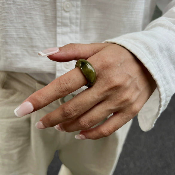 Jewelry Resin Geometric Handmade Ring For Women