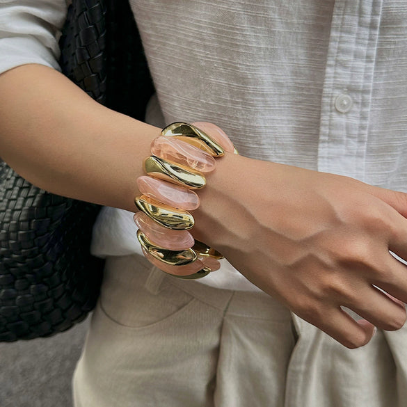 Jewelry Resin Handmade Geometric Elastic Bracelet For Women