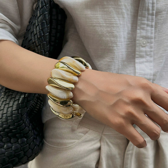 Jewelry Resin Handmade Geometric Elastic Bracelet For Women