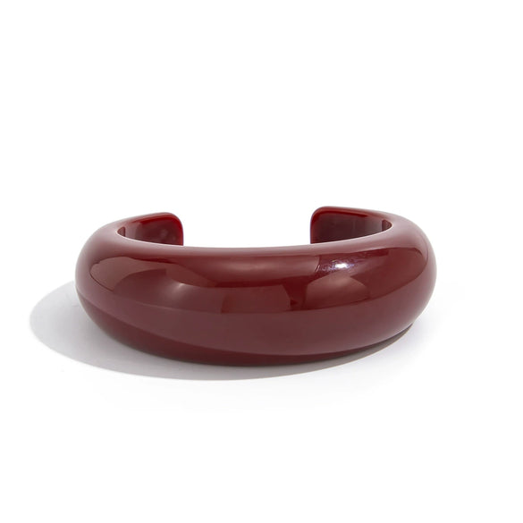 Jewelry Resin Square Wide Bracelet Versatile Retro Red Glossy Manual Electroplated For Women