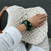 Jewelry Resin Wide Bracelet French Retro Geometric Round Curved Handmade For Women