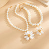 Jewelry Retro Baroque Style Handmade Imitation Pearl Flower Pendant Necklace