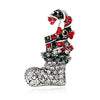 Jewelry Retro Christmas Brooch Rhinestone Geometric Diamond Design