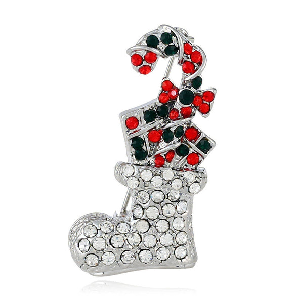Jewelry Retro Christmas Brooch Rhinestone Geometric Diamond Design