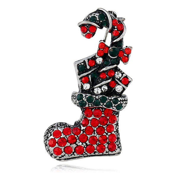 Jewelry Retro Christmas Brooch Rhinestone Geometric Diamond Design
