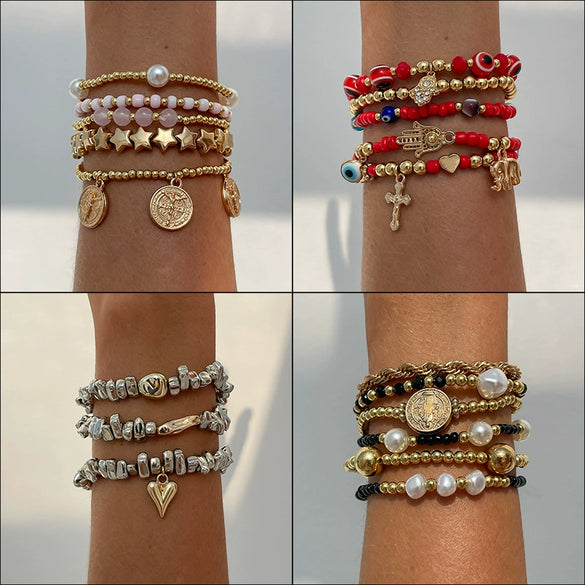 Jewelry Retro Crystal Handmade Geometric Pendant Irregular Bracelet