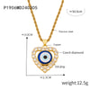 Jewelry Retro Devil's Eye 316L Stainless Steel Gold Plated Copper Necklace For Women With Geometric Pattern