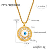Jewelry Retro Devil's Eye 316L Stainless Steel Gold Plated Copper Necklace For Women With Geometric Pattern