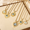 Jewelry Retro Devil's Eye 316L Stainless Steel Gold Plated Copper Necklace For Women With Geometric Pattern