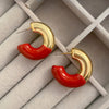 Jewelry Retro Drop Cshaped Geometric Stainless Steel Electroplated Women's Earrings