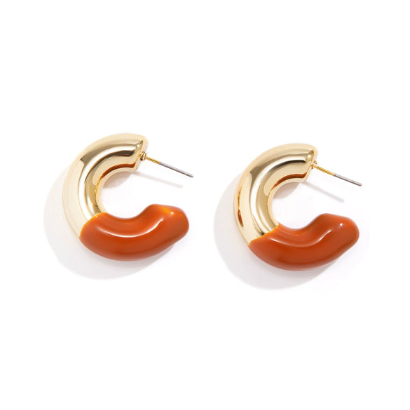 Jewelry Retro Drop Cshaped Geometric Stainless Steel Electroplated Women's Earrings