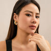 Jewelry Retro Drop Cshaped Geometric Stainless Steel Electroplated Women's Earrings
