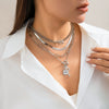 Jewelry Retro Fashion Metal Snake Bone Chain Bracelet With Lockshaped Key And Geometric Pattern Iron Chain Copper Chain Alloy Rhinestone Electroplated