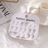 Jewelry Retro Geometric Crystal Alloy English Alphabet Butterfly Woven Round Earrings Set