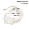 Jewelry Retro Imitation Pearl Geometric Ball Chain Necklaces For Women