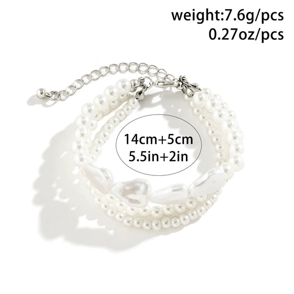 Jewelry Retro Imitation Pearl Geometric Ball Chain Necklaces For Women