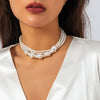 Jewelry Retro Imitation Pearl Geometric Ball Chain Necklaces For Women