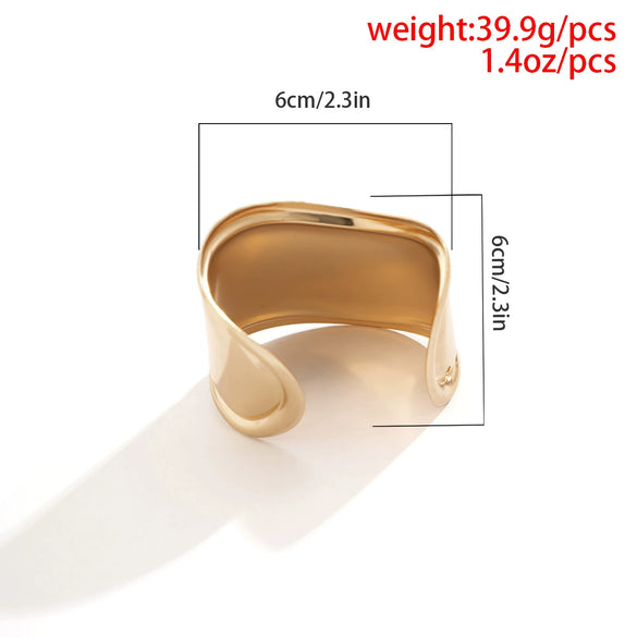 Jewelry Retro Irregular Exaggerated Threedimensional Wide Bracelet Geometric Glow Metal Electroplated