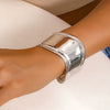 Jewelry Retro Irregular Exaggerated Threedimensional Wide Bracelet Geometric Glow Metal Electroplated