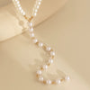Jewelry Retro Round Beaded Chain Imitation Pearl Tassel Metal Ball Chain Necklace