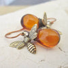 Jewelry Retro Small Bee Water Drop Alloy Electroplated Earrings