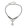 Jewelry Retro Star Pendant Necklace Metal Alloy Wax Line Electroplated