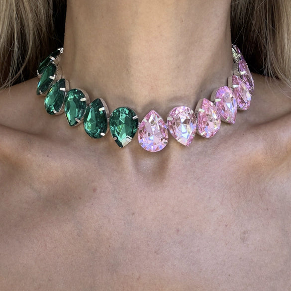 Jewelry Rhinestone Claw Chain Clavicle Necklace With Dropshaped And Geometric Pattern For Women