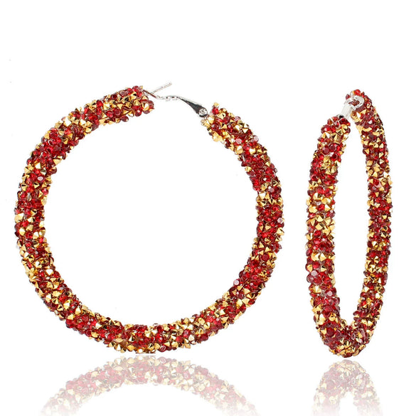 Jewelry Rhinestone Hoop Earrings Simple Fashion