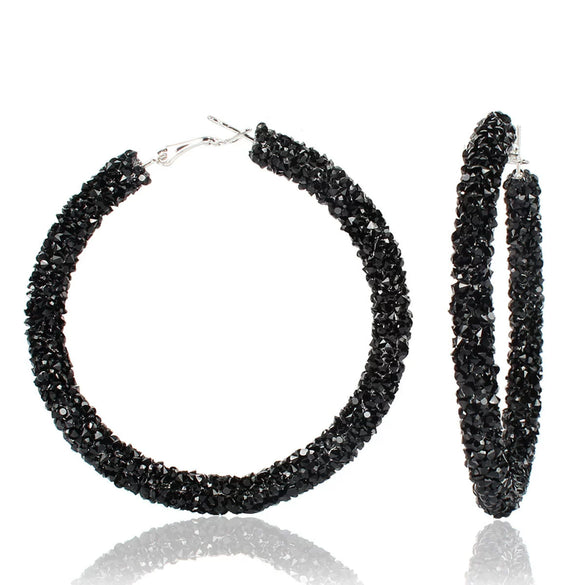 Jewelry Rhinestone Hoop Earrings Simple Fashion