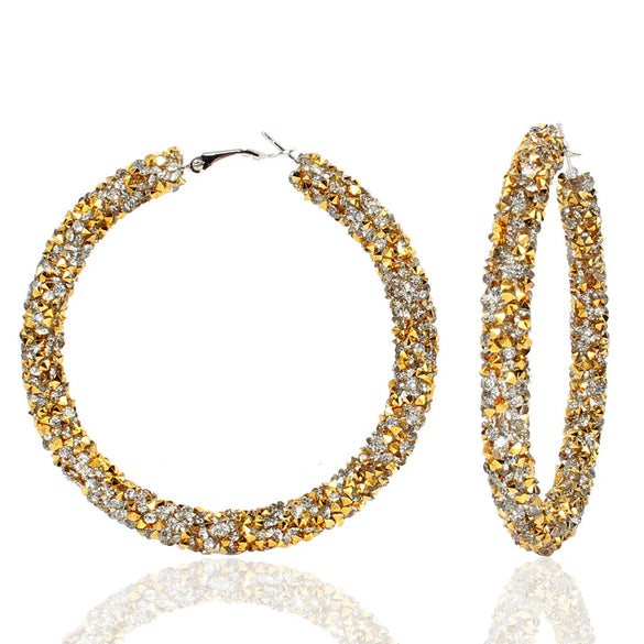 Jewelry Rhinestone Hoop Earrings Simple Fashion