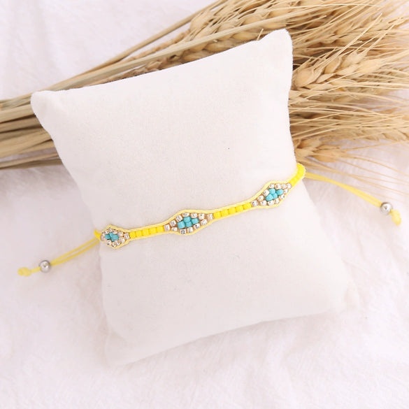 Jewelry Rice Bead Braided Leaves Pattern Women's Bracelet