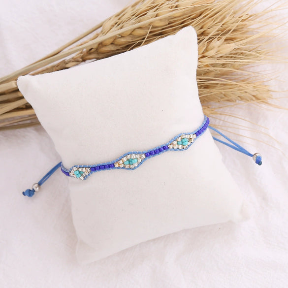 Jewelry Rice Bead Braided Leaves Pattern Women's Bracelet
