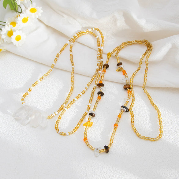 Jewelry Rice Beads Crystal Turquoise Elastic Body Chain