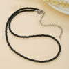 Jewelry Rice Beads Stainless Steel Geometric Handmade Double Layer Clavicle Chain Necklace