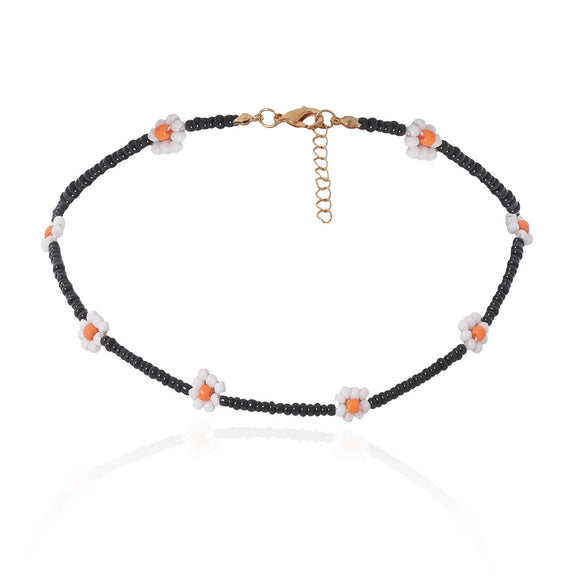 Jewelry Rice Beads Woven Flower Geometric Necklace