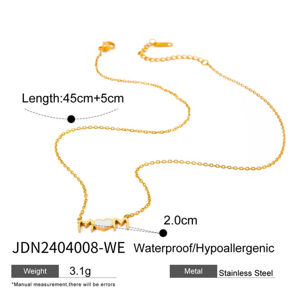 Jewelry Ring And Necklace Titanium Steel Stainless Steel Electroplating Mama Letter Design