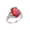 Jewelry Ring Copper Inlaid Orange Oval Zircon Light Luxury Geometric Electroplated For Men And Women