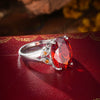 Jewelry Ring Copper Inlaid Orange Oval Zircon Light Luxury Geometric Electroplated For Men And Women