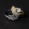 Jewelry Ring Copper Silver Wings Inlaid White Zirconium Geometric Electroplating Unisex